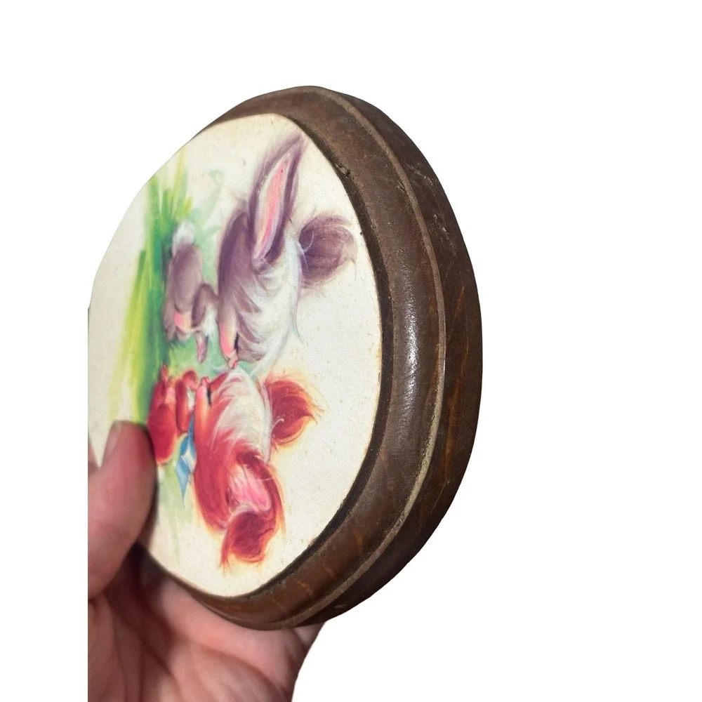 Vintage Kitsch G. Grandini Bunny Wood Plaque‎ Wall Decor Nursery Decor